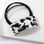 Retro Square Acetate Buckle Hair Tie with Leather Band