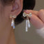 Simple Heart Shape Alloy Flower Gemstone Unisex Earrings with Rhinestone Design