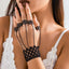 Gothic Geometric Iron Plated Chain Hollow Out Women's Ring Bracelet