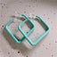 Sweet Square Acrylic Alloy Colorful Hoop Clip-On Earrings