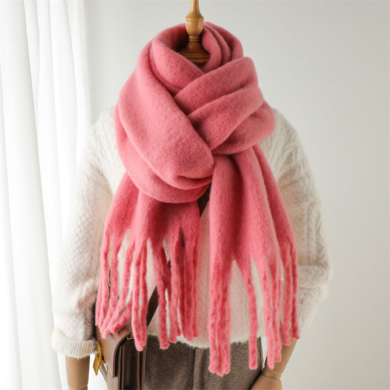 Mohair Scarf Unisex Winter Warm Long Fringe Shawl