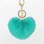 Sweet Heart Shape Alloy Valentine's Day Fur Pom Pom Keychain Pendant