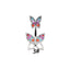 Butterfly Heart Zircon Inlay Stainless Steel Belly Ring Set