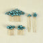 Geometric Alloy Pearl Bridal Hair Accessory Set - 3 Combs & 2 Hair Forks