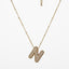 IG Style Minimalist Letter Zircon Pendant Necklace - Gold & Silver Plated