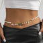 Asymmetrical Natural Stone and Faux Pearl Beaded Women's Waist Chain