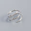 Simple S925 Silver Rattan Branch Texture Geometric Open Ring