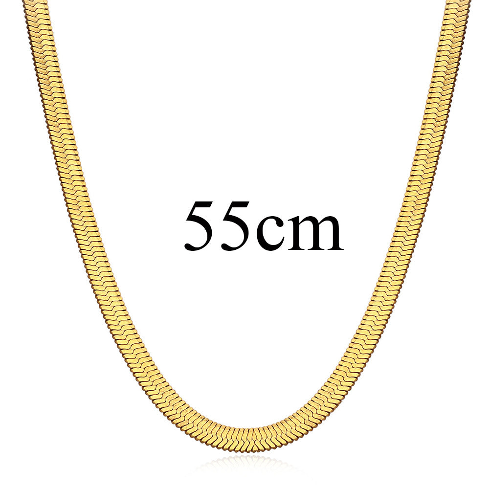 Simple Snake Bone Chain Stainless Steel Necklace