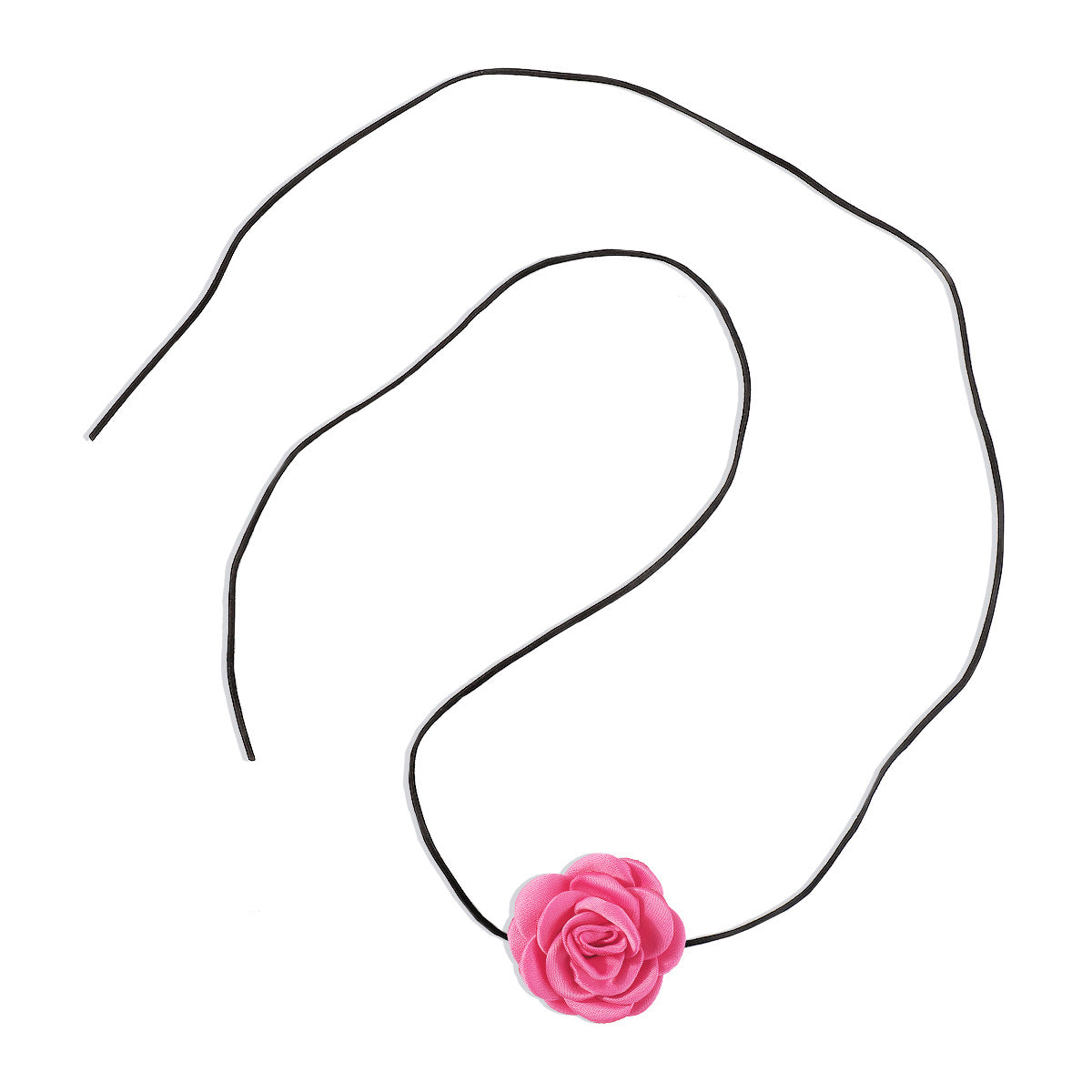 Elegant Vintage Rose Fabric Choker Necklace for Women