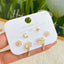 Sweet Floral Enamel Alloy Stud Earrings Set with Zirconia Cat Design