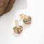 Elegant Heart-Shaped Gold Plated Zircon Copper Earrings