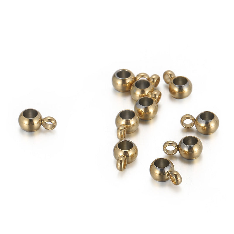 18K Gold Stainless Steel Hollow Beaded Jewelry Accessories with Positioning Ring