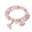 Cartoon Rhombus Butterfly Crystal Beaded Bracelet for Women and Kids