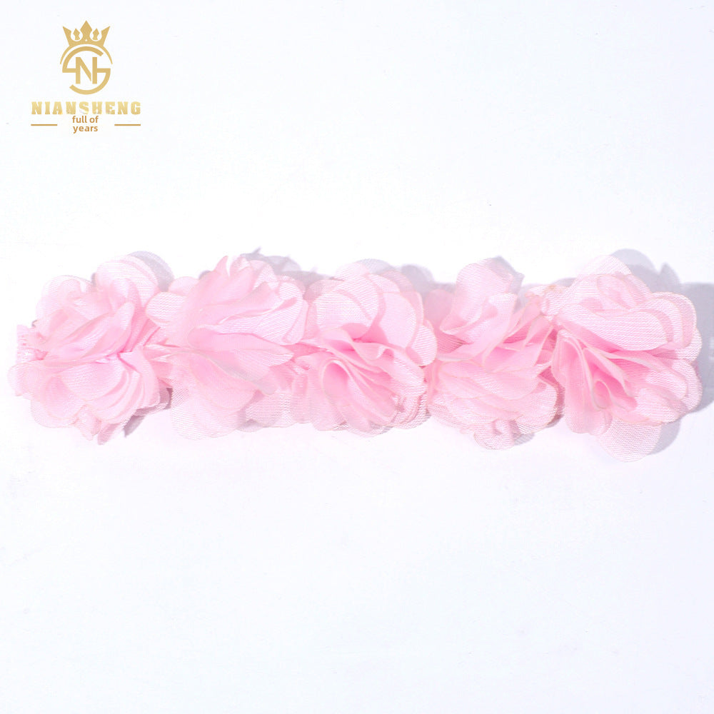 Floral Handmade Hair Clip and Baby Headband Set - High-Quality Newborn and Children's Hair Accessories