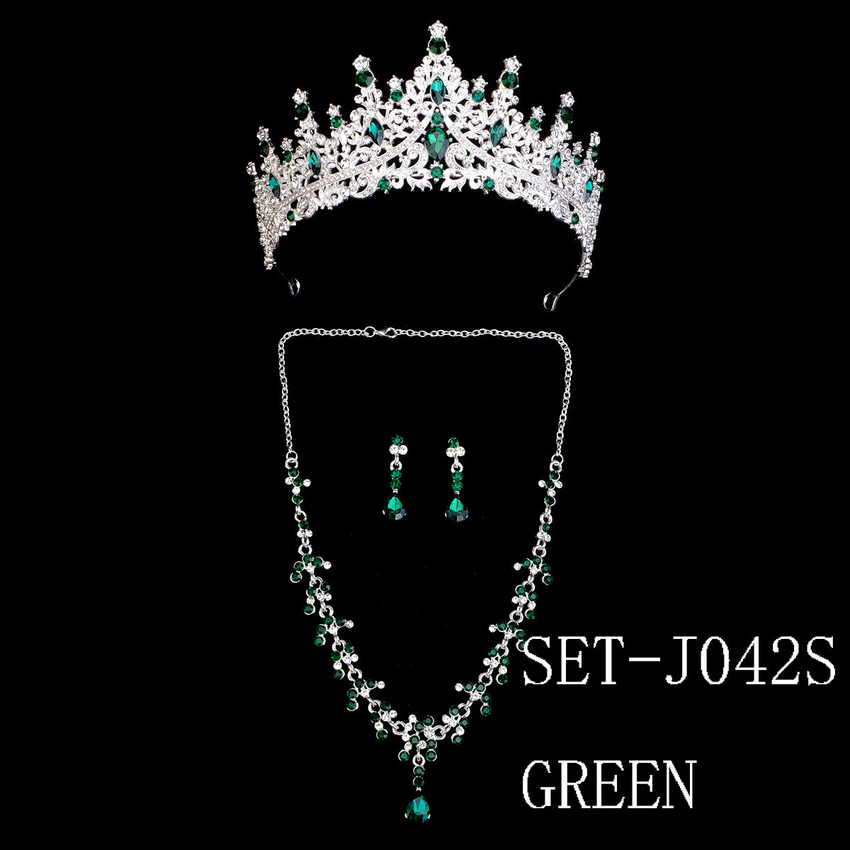 Retro Zircon Inlay Crown Set for Brides and Special Occasions