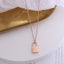 European American 18k Gold Titanium Steel Lock Pendant Necklace