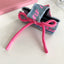 Women's Sweet Bow Knot Acrylic Alloy Hair Claw Clip - Versatile Denim Letter Shark Hair Accessory