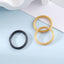 Basic Solid Color Plastic Women's Rings Set with Gold Foil Accents