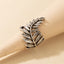 Retro Bohemian Leaf Feather Mesh Ring for Women