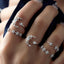 Fashion Moon Alloy Plated Women's Teardrop Ring Set - 12 Piece Jewelry Collection