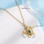 304 Stainless Steel Copper Tortoise Pendant Necklace with Zircon Inlay