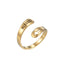 Retro Stainless Steel Letter Open Ring - Fashion Double Layer Design