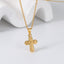 18K Gold Plated Stainless Steel Cross Pendant Necklace for Women and Men