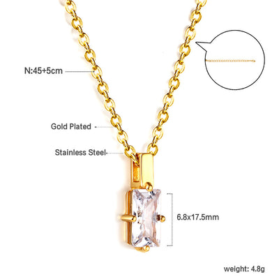 Geometric Gold Plated Stainless Steel Pendant Necklace