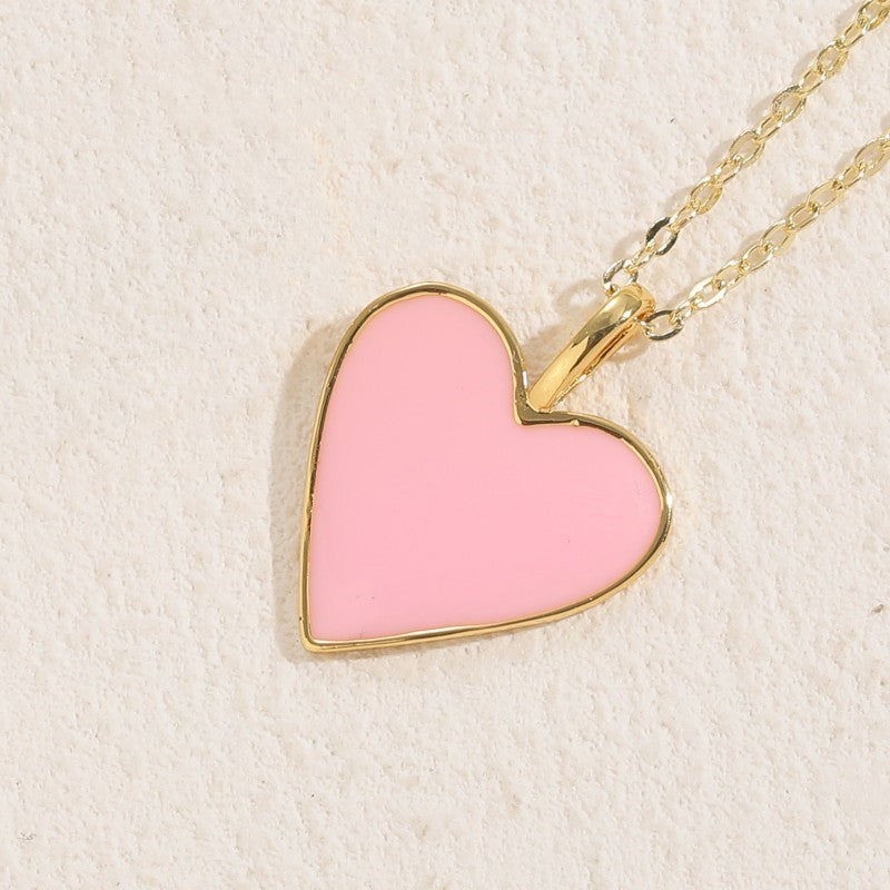 Elegant Heart Shape 14k Gold Plated Brass Pendant Necklace