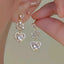 1 Pair Elegant Water Droplet Heart Flower Earrings with Artificial Pearls and Rhinestones