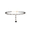 Simple Geometric Alloy Choker Necklace with Artificial Crystal and Pearl Inlay