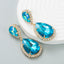 Fashion Multi-color Drop-shaped Retro Diamond Alloy Earrings