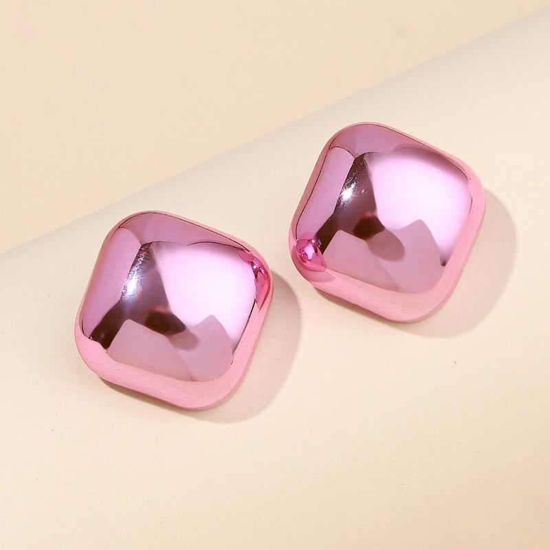 Candy Color Acrylic Round and Star Stud Earrings for Women