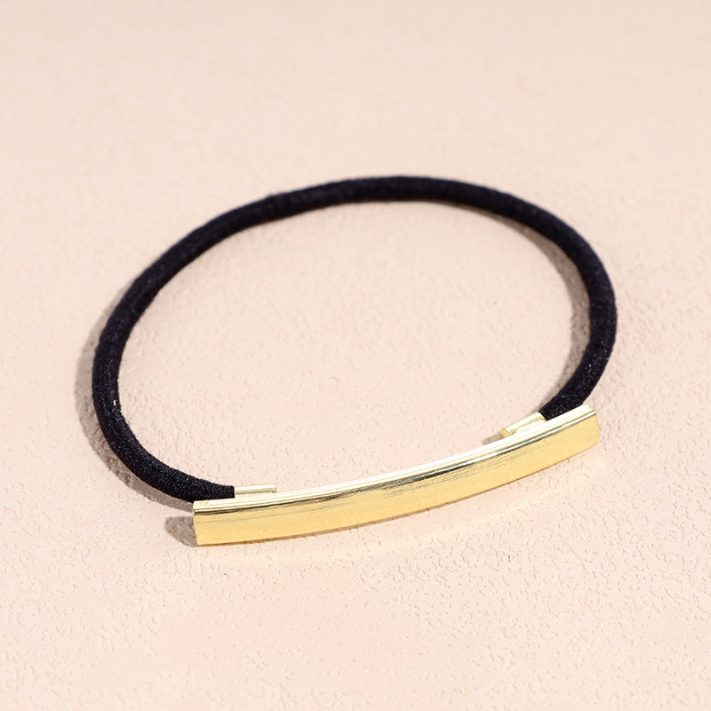 Geometric Metallic Elastic Hair Tie - Minimalist Style Ponytail Holder