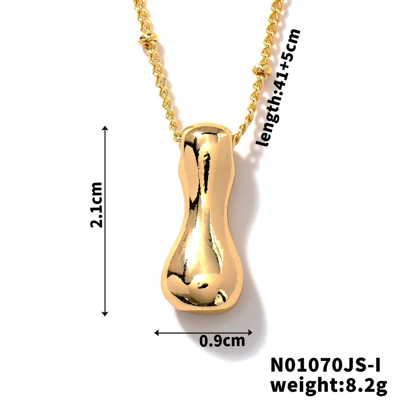 304 Stainless Steel Gold Plated Alphabet Pendant Necklace