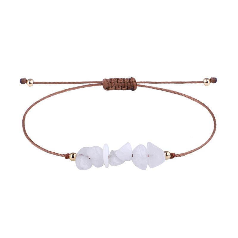 Pastoral Geometric Natural Crystal Stone Adjustable Women's Bracelet