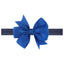 Solid Color Floral Baby Bow Headband with V-Shaped Ribbon - 21 Colors Available