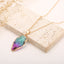 Gold Plated Natural Stone Crystal Water Droplet Pendant Necklace