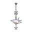 1 Piece Celestial Star Moon Planet Stainless Steel Zircon Belly Ring