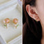 1 Pair Vintage Leaf Flower Bow Knot Pearl Zircon Clip-On Earrings