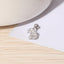 IG Style Shiny Letter Zircon Inlay Stainless Steel Cartilage Stud Earrings with Threaded Screw Closure