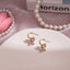 Simple Star Heart Bow Knot Zircon Drop Earrings with Pink Rabbit Dolphin Cat Studs