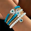 Bohemian Geometric Starfish Shell Beaded Knitting Women's Bracelet Set