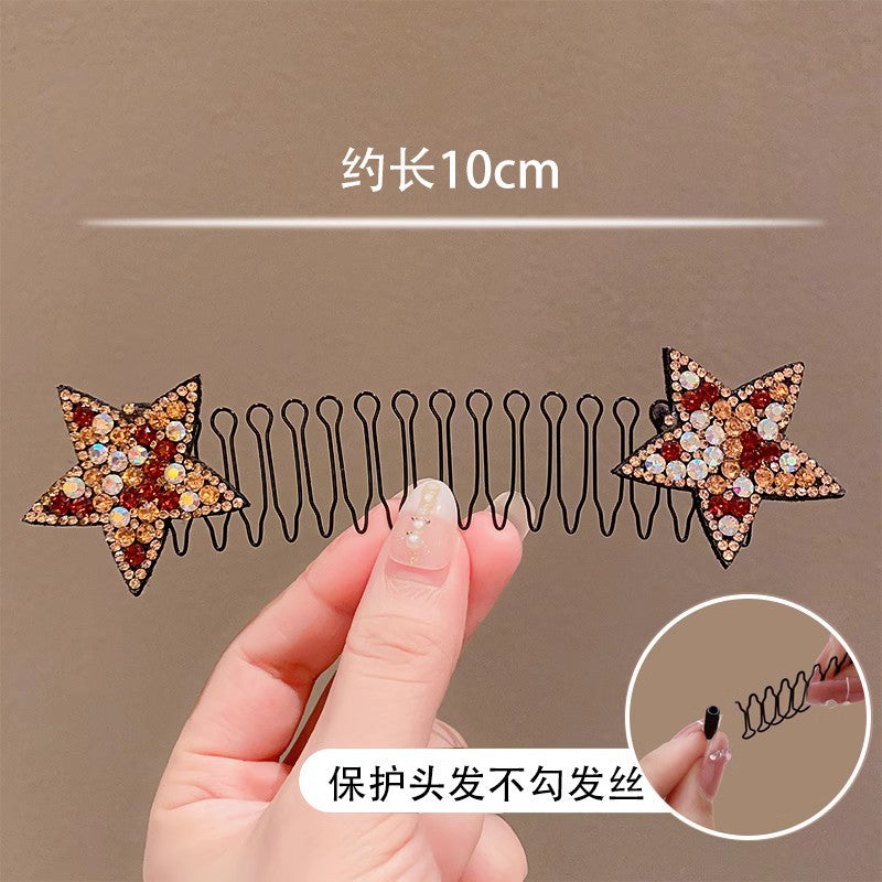 Lady Star Rhinestone Insert Comb for Hair Styling