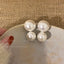 Vintage Geometric Pearl Pendant Necklace and Elegant Pearl Earrings Set