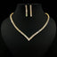 Luxurious Geometric Zircon Women's Jewelry Set - Necklace and Earrings