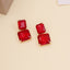 Fashion Macaron Square Crystal Long Earrings