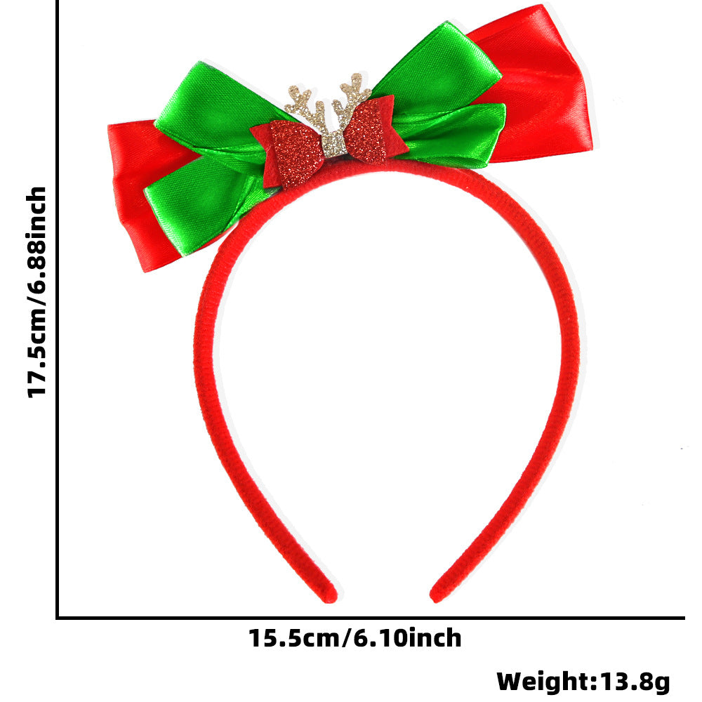 Nordic Modern Classic Bow Knot Antler Elk Christmas Headband for Adults and Kids