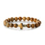 Retro Cross Agate Tiger Eye Volcanic Stone Beaded Bracelet Set