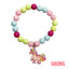 Cartoon Children's Candy Color Beaded Bracelet with Resin Mermaid and Unicorn Pendant